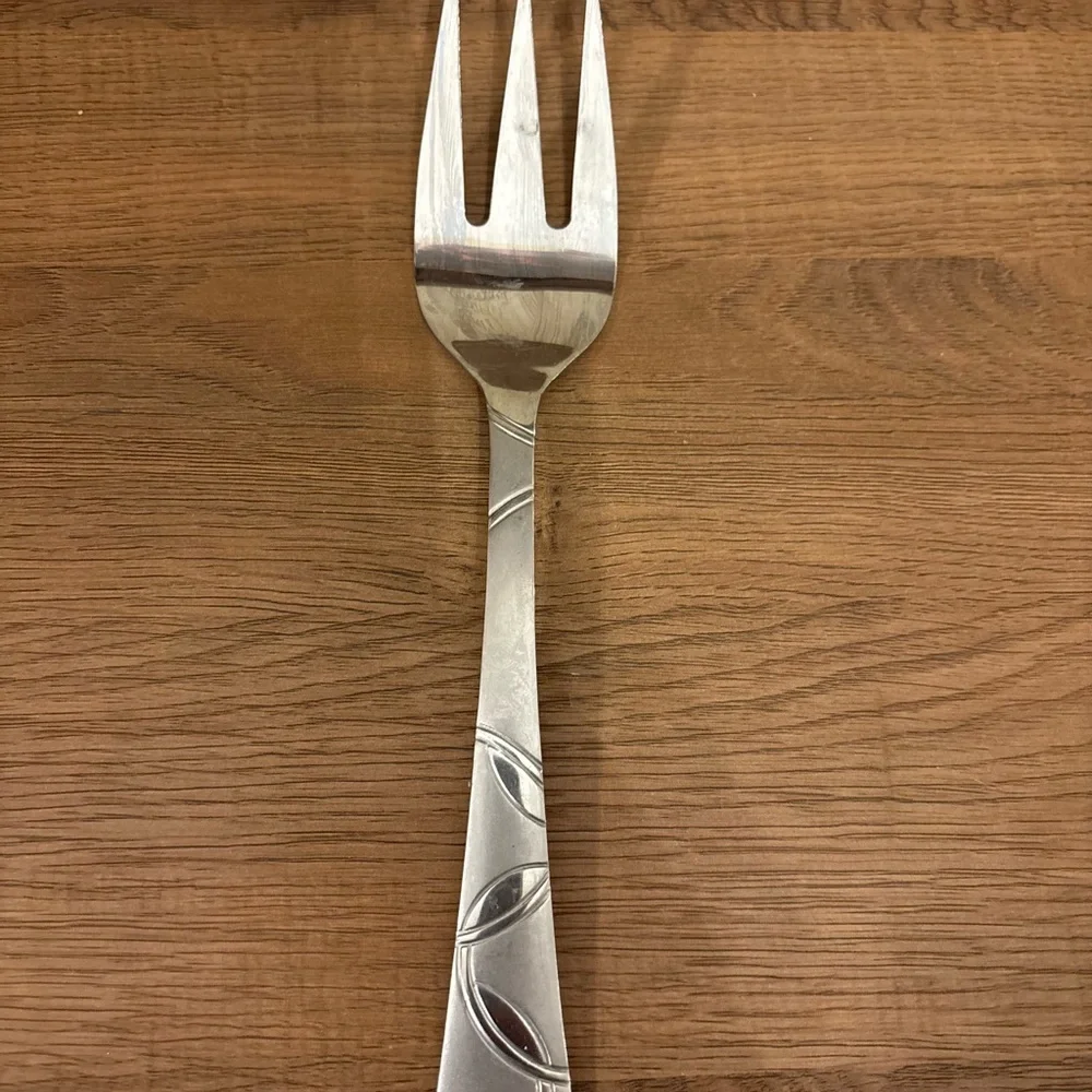 Cambridge Felicity Stainless Frosted Serving Set Fork Spoon And‎ Pierced Spoon